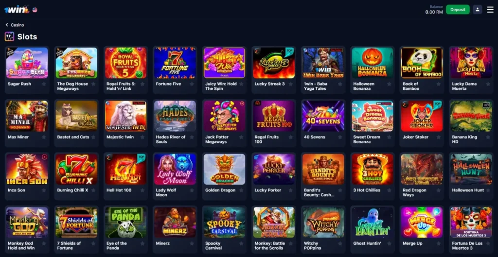 Online slots in 1WIN mobile app